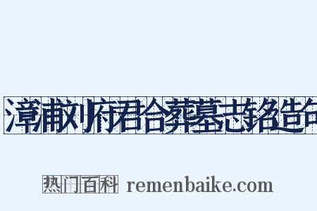 漳浦刘府君合葬墓志铭造句是什么意思的图片
